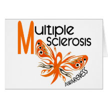 MS Multiple Sclerosis BUTTERFLY 3.1 Greeting Cards