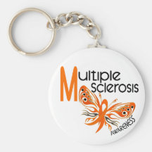 MS Multiple Sclerosis BUTTERFLY 3.1 Keychains