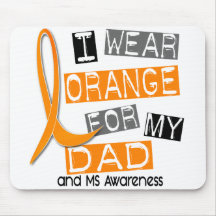 MS Multiple Sclerosis I Wear Orange For My Dad 37 Mousepads