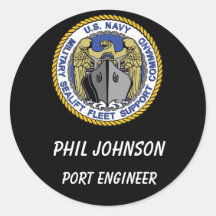 MSFSC Logo Blk Backgroung, Port Engineer, Phil ... Round Sticker