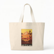 Mt Egmont New Zealand Travel Poster Canvas Bag