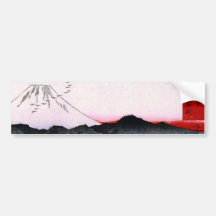 Mt. Fuji and Birds in Japan circa 1800s Bumper Stickers