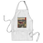 Mt. Fuji Japanese Vintage Art Wedding Invitation aprons