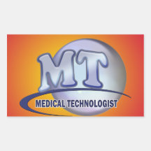 MT FunBlue LOGO - MEDICAL  TECHNOLOGIST LABORATORY Rectangle Sticker