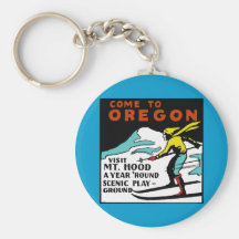 MT. HOOD OREGON - VINTAGE TRAVEL KEYCHAINS