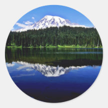 Mt. Rainier National Park Round Stickers