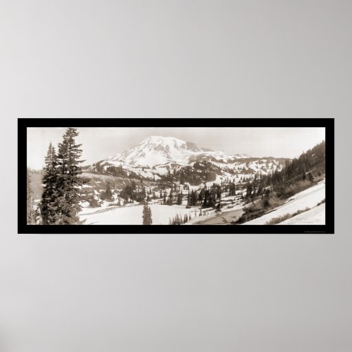 Mt. Rainier WA Snow Photo 1925 Posters