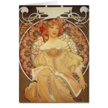 Mucha-2-1890 Greeting Cards