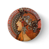 Mucha - Art Nouveau Pins