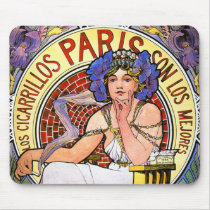 Mucha Art Nouveau Illustration Mouse Pad