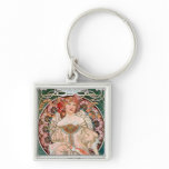 Mucha Art Nouveau Keychain
