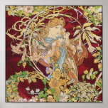 Mucha Art Nouveau Poster Print: Woman With Daisy