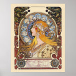 Mucha Art Nouveau Poster -  Zodiac  - La Plume