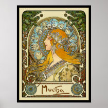 Mucha Art Nouveau Poster -  Zodiac  - La Plume