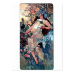 mucha fall autumn art nouveau poster post cards
