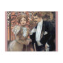 Mucha flirt woman man romantic love postcard