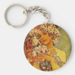 mucha flowers key chains