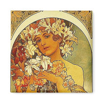 mucha flowers magnet