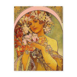 mucha flowers post card