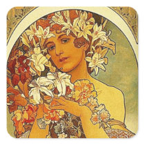 Mucha flowers sticker