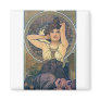 Mucha iris flowers woman art deco refrigerator magnet