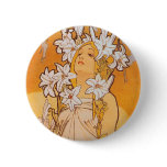 Mucha "Lily" - Flowers buttons