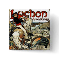 Mucha - Luchon -  Casino  -Art Nouveau Buttons