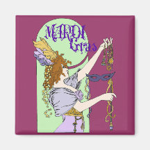 Mucha Mardi Gras Refrigerator Magnet