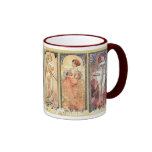Mucha ~ Panel of Three Coffee Mugs