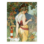 Mucha Postcard:  Cognac - Art Nouveau