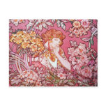Mucha Woman Among Flowers Art Nouveau Postcards