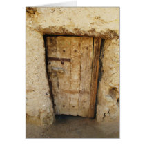 Mud Brick House with old Door  Siwa Oasis, Egypt cards