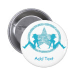 Mud Flap Cowgirls Blue Button