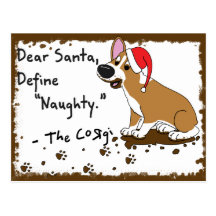 Muddy Christmas Corgi Postcard