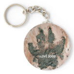 Muddy Dog Print 2 Key Chain keychains