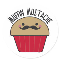 Muffin Moustache Sticker