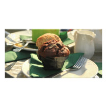 Muffin Tea Snacks Card Custom Photo Card