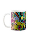 Mug Coffee Cup Vintage Retro Colourful Customisabl