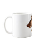 Mug-doberman dog sleeping with teddy bear
