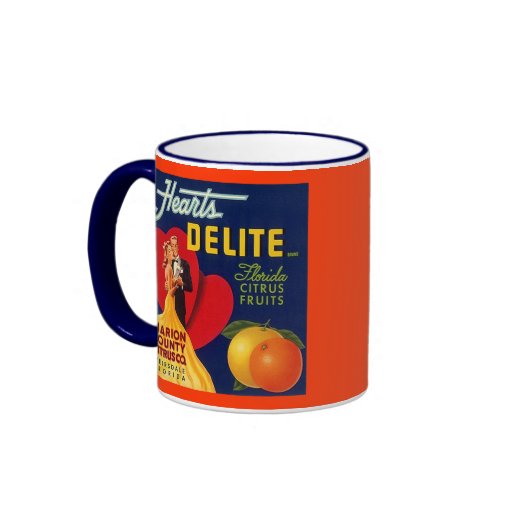 MUG ~ VINTAGE HEARTS DELITE CITRUS CRATE LABEL!