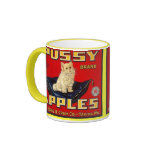 MUG ~ VINTAGE PUSSY BRAND APPLE CRATE LABEL!