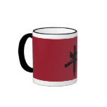 Mug with chinese ox symbol, black and dark red