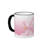 MUG WITH PINK STORK WITH BOW TIE