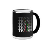 Mugs Women's Tennis 1 White on Dark