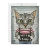 Mugshot of a cat felon invitations