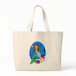 Muirenn the Green Mermaid and Dolphin Tote Bag