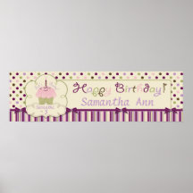 Mulberry Dot Birthday Banner Print