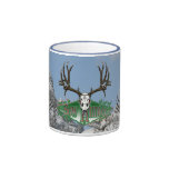 mule deer bow hunter coffee mug