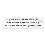 Mule Poop Bumper Sticker