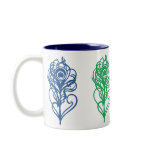 Multi-Blues Peacock Feathers Mug
